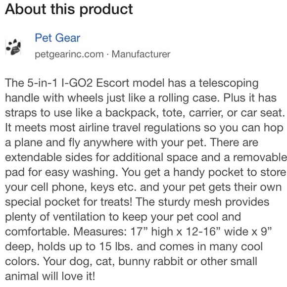 New PET GEAR I-GO2 Backpack & Rolling Carrier - Picture 3 of 16